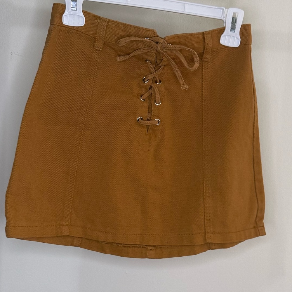 Forever 21 Denim Lace-Up Skirt